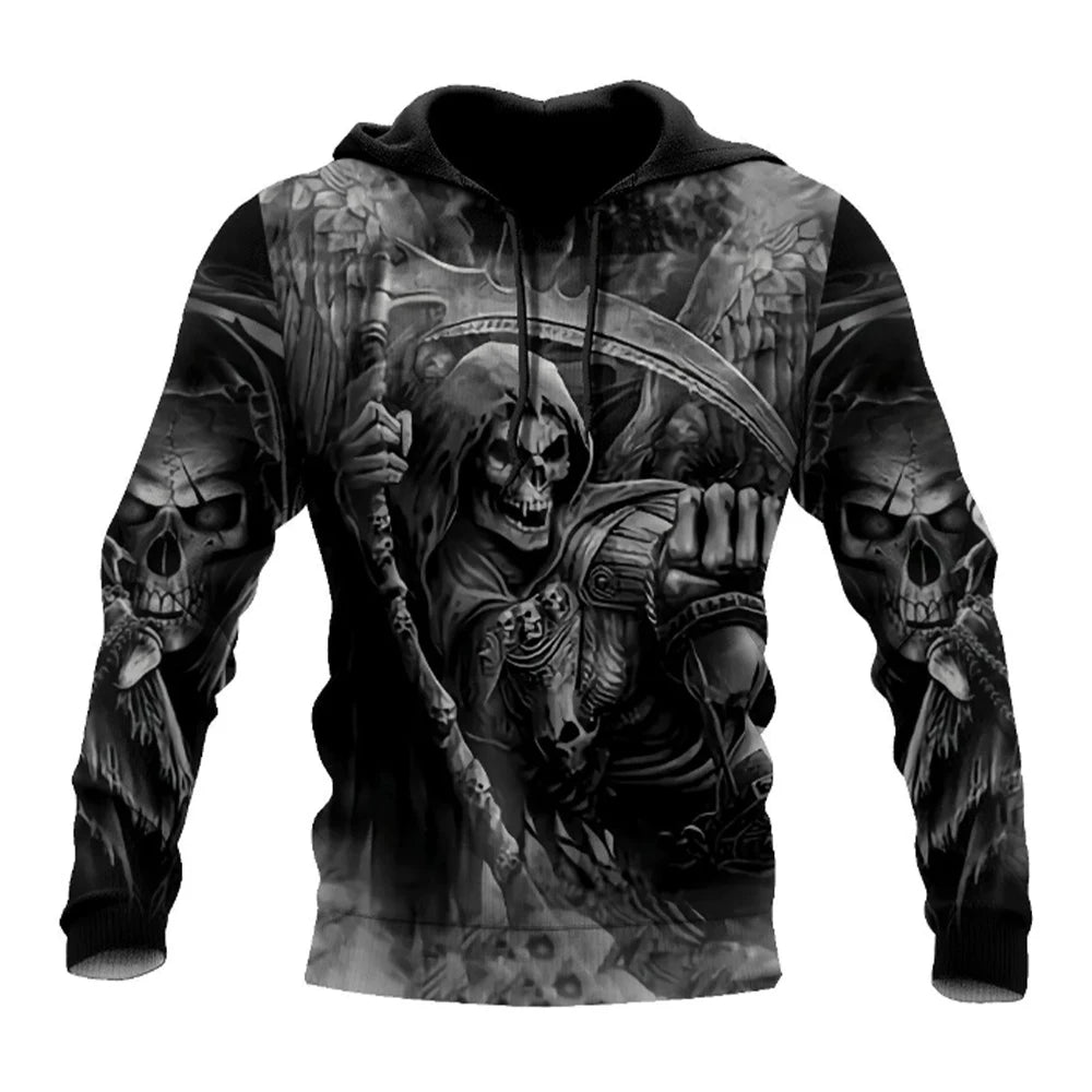 Men's Four Seasons Fashion 3D Printed Hoodie 3D Skull Print Men's Fashion Men's Horror Hoodie Top 2024 Loja da Dryka DH87AGX224M 5XL CHINA | Pack of 1