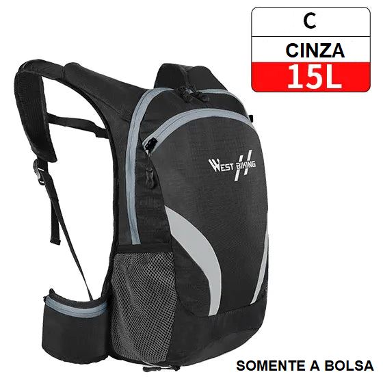 Mochila de Hidratação - Slim Water Mochila 007 Loja da Dryka C - 15L Cinza
