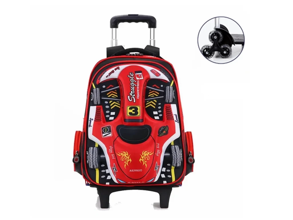 Mochila Escolar Infantil 3D - Fórmula 1 Loja da Dryka 6 Rodas Vermelha