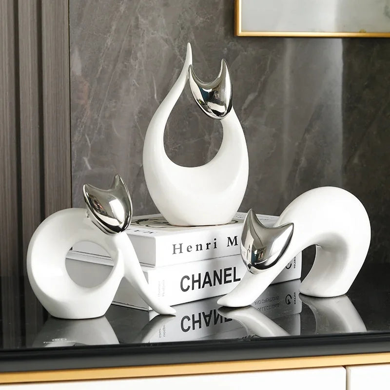 Modern simple Maneki-neko decoration creative luxury cat desktop decoration living room TV cabinet decoration home decor Loja da Dryka