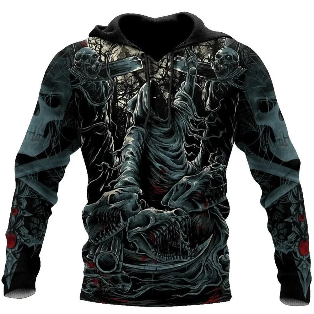 Moleton 3D com Capuz - Caveira Vintage acessorio masculino 012 - moleton caveira vintage Loja da Dryka Skulls-004 XXP
