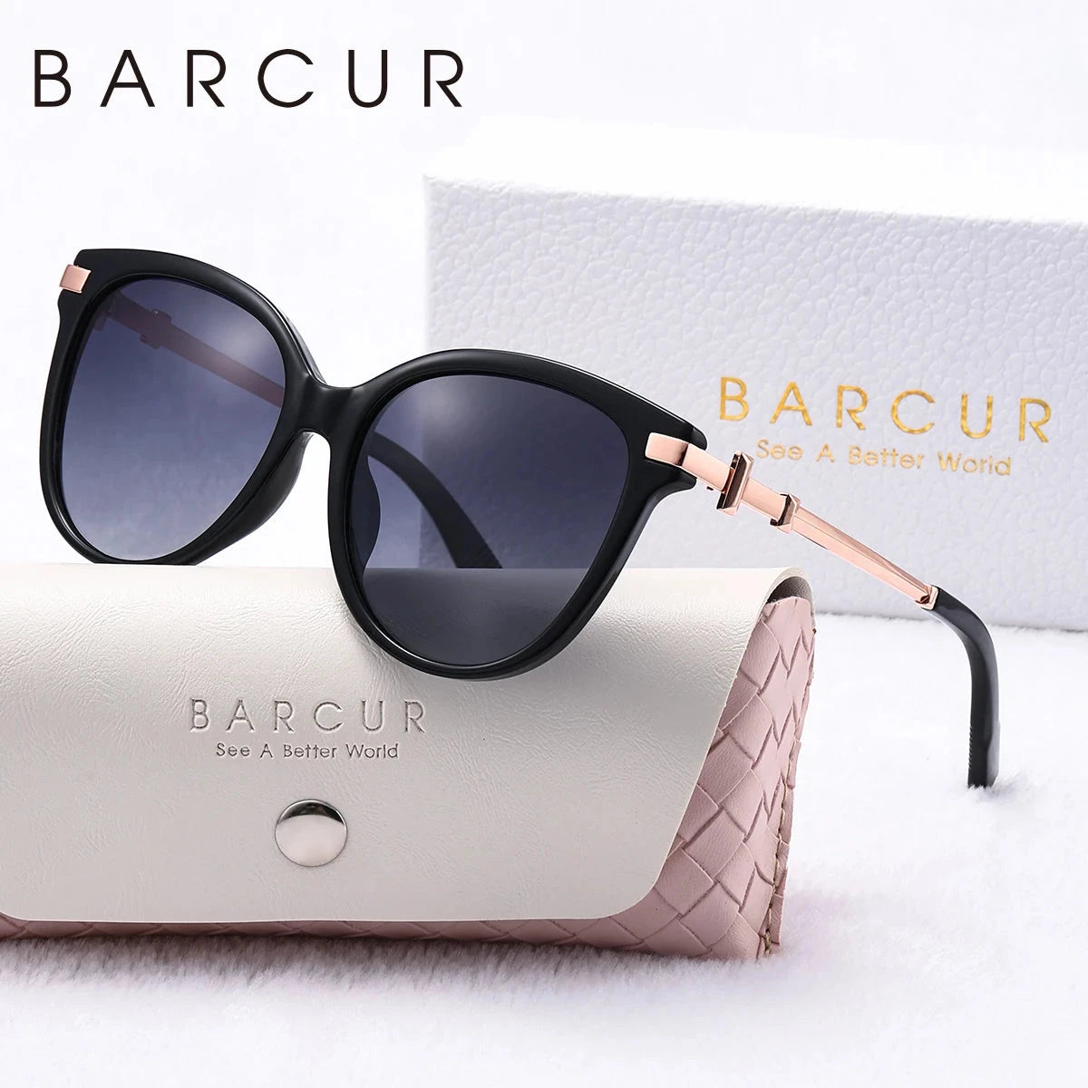 Óculos de Sol Feminino Polarizado -Cat Vision Loja da Dryka GoldenGradientGray