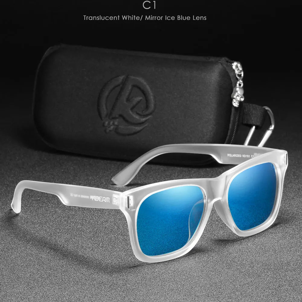 Óculos de Sol Polarizado KDEAM - New Square Loja da Dryka C1 Zipper Box