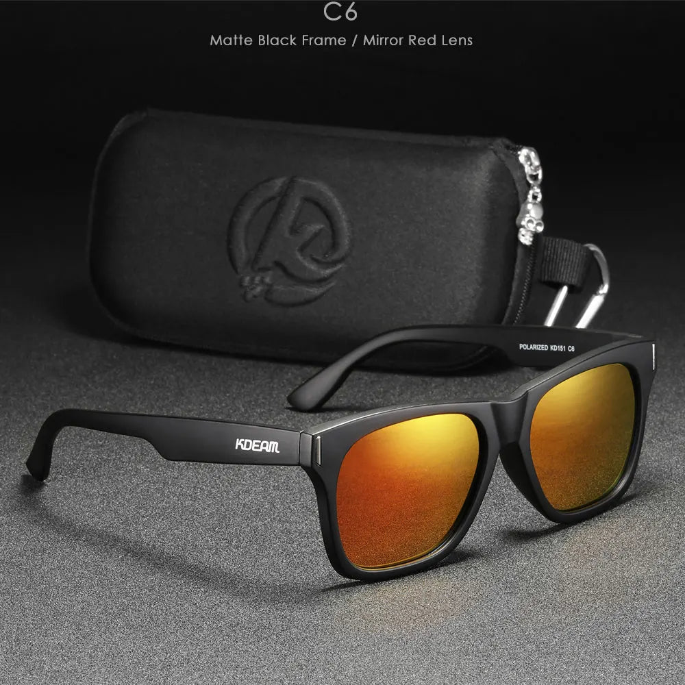 Óculos de Sol Polarizado KDEAM - New Square Loja da Dryka C6 Zipper Box