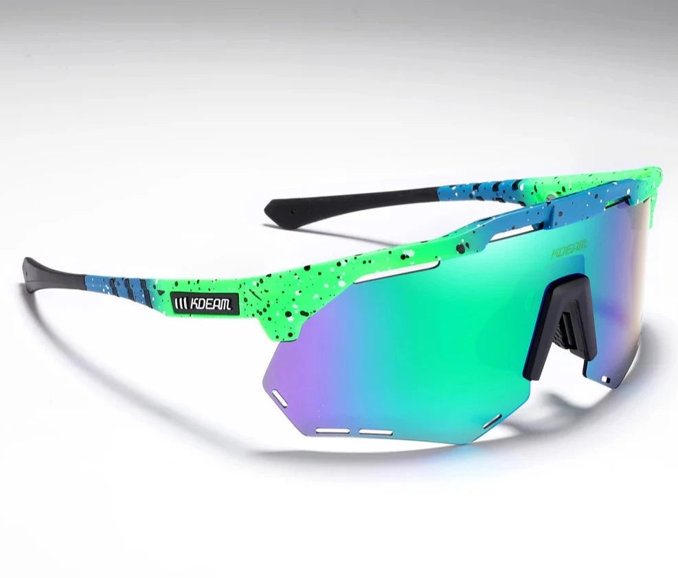 Óculos de Sol Polarizado KDEAM - Speed face Loja da Dryka C10 mirrored green