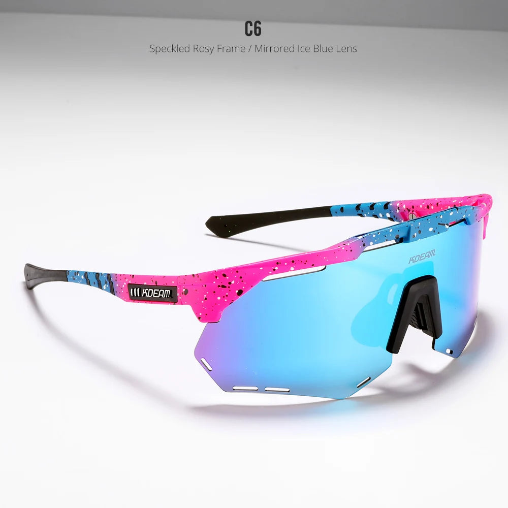 Óculos de Sol Polarizado KDEAM - Speed face Loja da Dryka C6mirrored ice blue