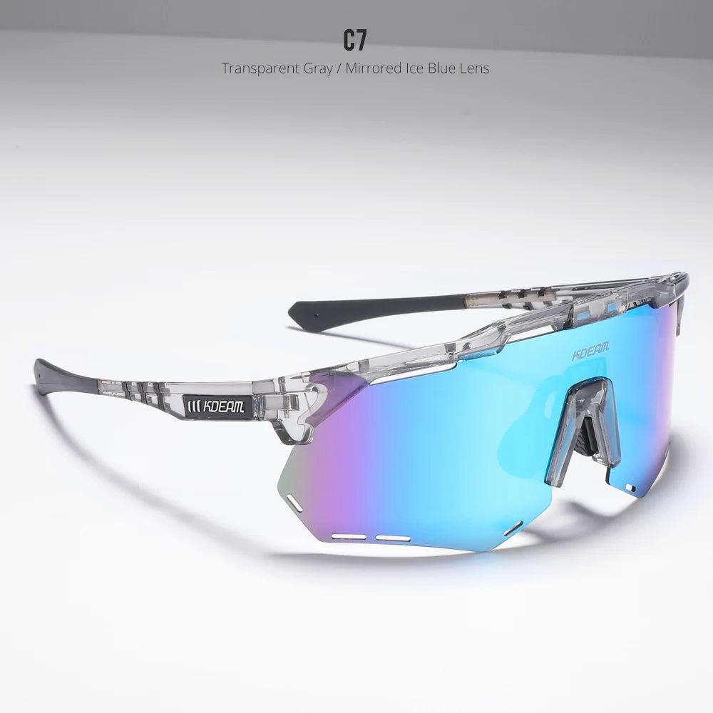 Óculos de Sol Polarizado KDEAM - Speed face Loja da Dryka C7mirrored ice blue