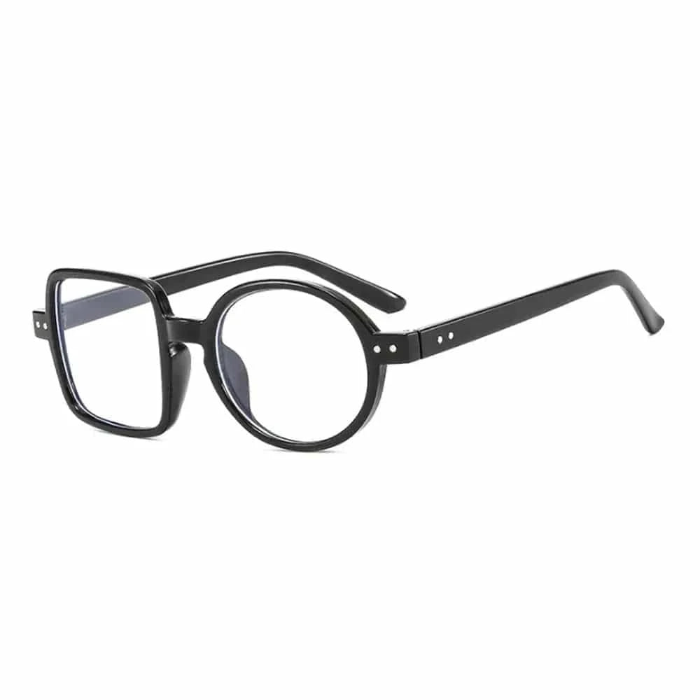 Óculos quadrados e redondos assimétricos vintage para homens e mulheres, óculos de grandes dimensões, moldura óptica, nova moda, 2023 Loja da Dryka 1