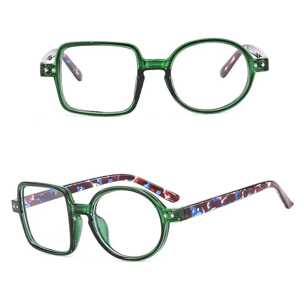 Óculos quadrados e redondos assimétricos vintage para homens e mulheres, óculos de grandes dimensões, moldura óptica, nova moda, 2023 Loja da Dryka