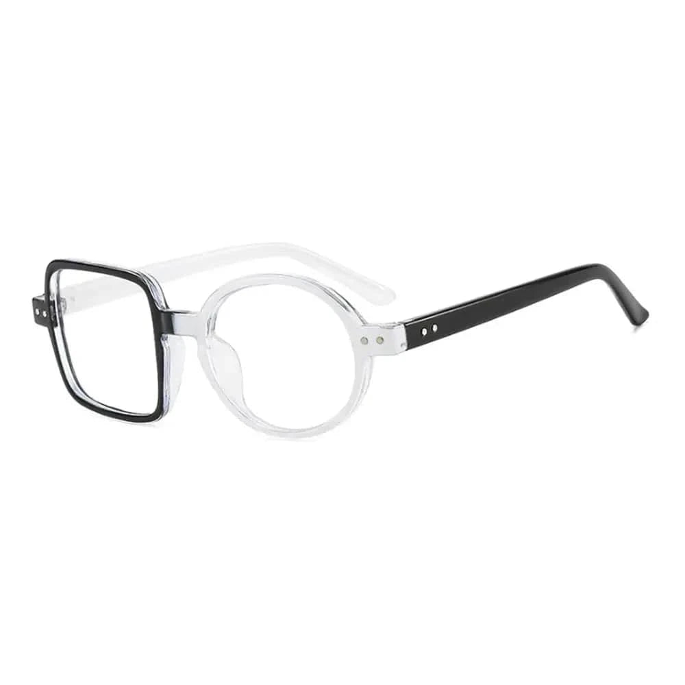 Óculos quadrados e redondos assimétricos vintage para homens e mulheres, óculos de grandes dimensões, moldura óptica, nova moda, 2023 Loja da Dryka 3