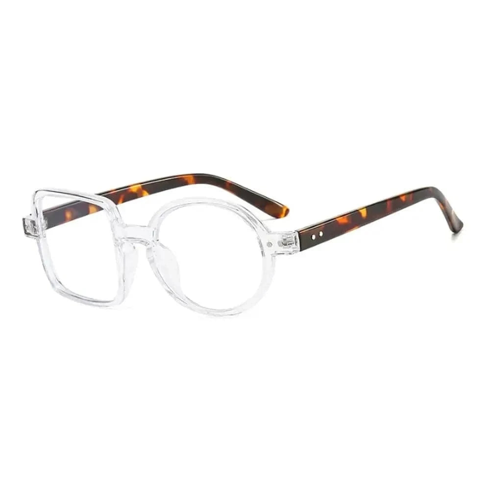 Óculos quadrados e redondos assimétricos vintage para homens e mulheres, óculos de grandes dimensões, moldura óptica, nova moda, 2023 Loja da Dryka 5