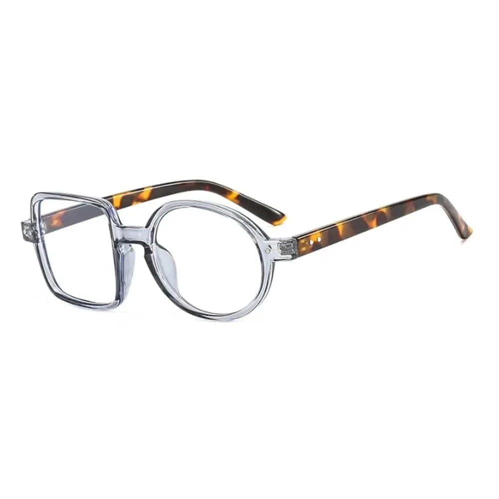 Óculos quadrados e redondos assimétricos vintage para homens e mulheres, óculos de grandes dimensões, moldura óptica, nova moda, 2023 Loja da Dryka 6