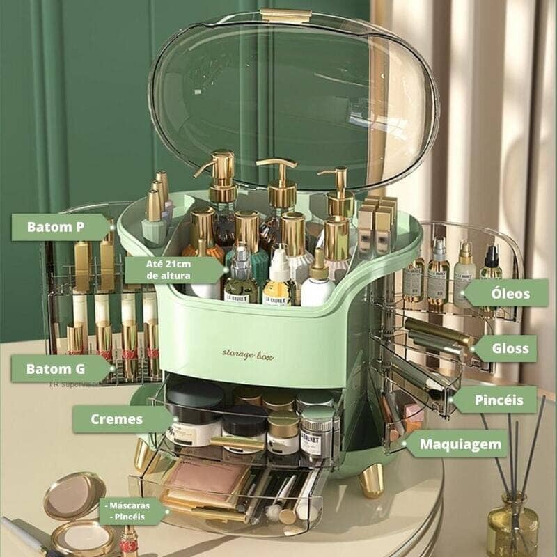 Organizador de Maquiagem e Porta Maquiagem em Acrílico - PAVLOVA decoração 003 Loja da Dryka