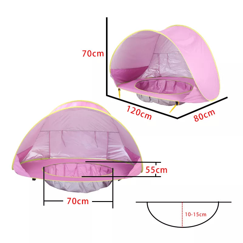 Piscina Tenda Infantil -Baby Beach Loja da Dryka Pink Tents