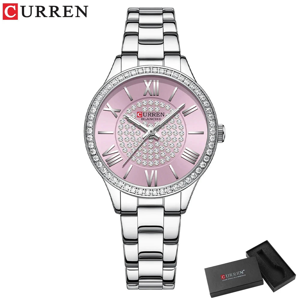 Relógio Feminino Curren - Luxury relogio feminino - curren luxury Loja da Dryka Prata-Rosa
