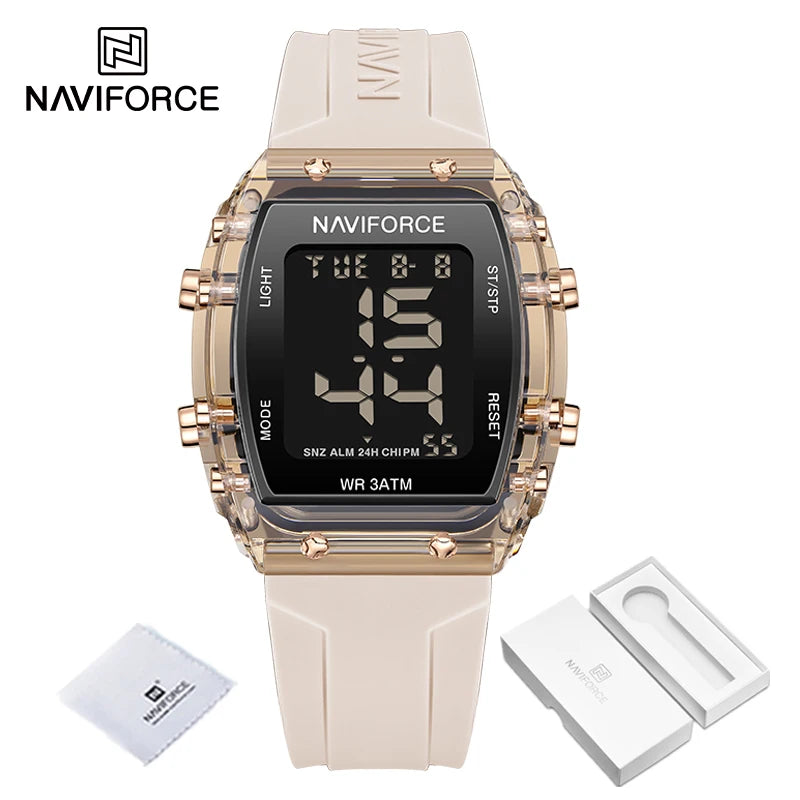 Relógio Feminino Digital Naviforce Relogio feminino 005 Loja da Dryka Bege