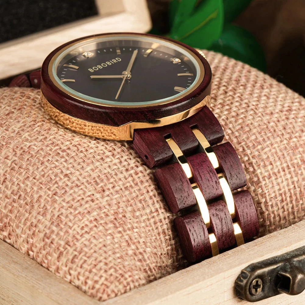 Relógio Feminino em Madeira Bobo Bird - Fashion Wood Relógio Feminino -Fashion Wood Loja da Dryka