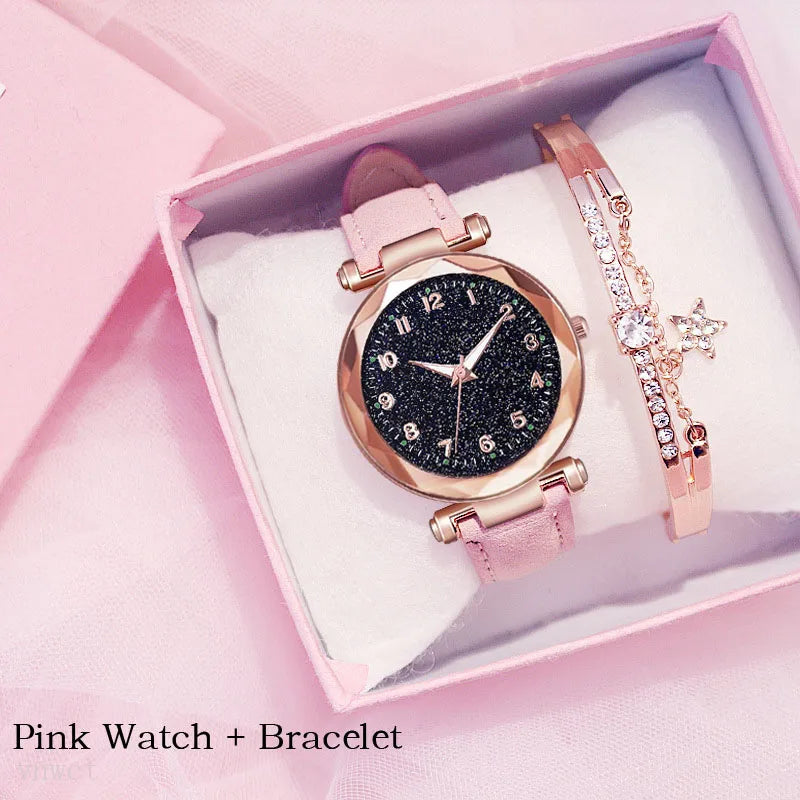Relógio Feminino Style Lux + Pulseira Grátis Relógio Feminino 001 lojadadryka Rosa + Pulseira Grátis