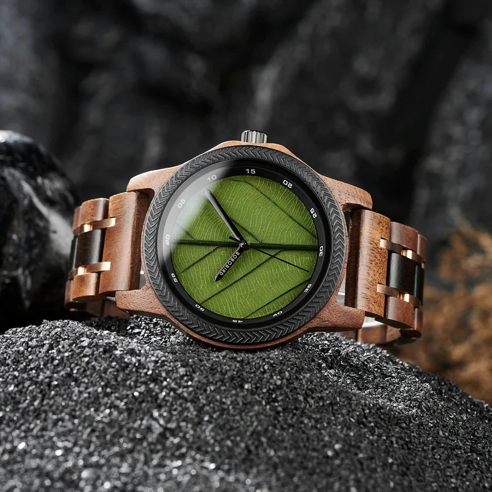 Relógio Masculino de Madeira BOBO BIRD - Leaf Elegance relogio masculino Leaf Elegance Loja da Dryka