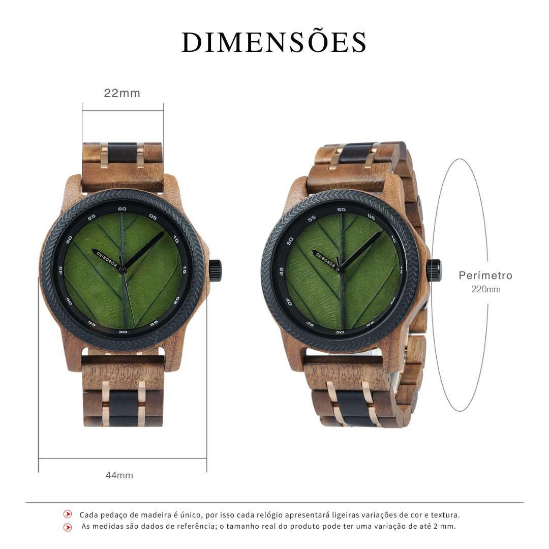 Relógio Masculino de Madeira BOBO BIRD - Leaf Elegance relogio masculino Leaf Elegance Loja da Dryka