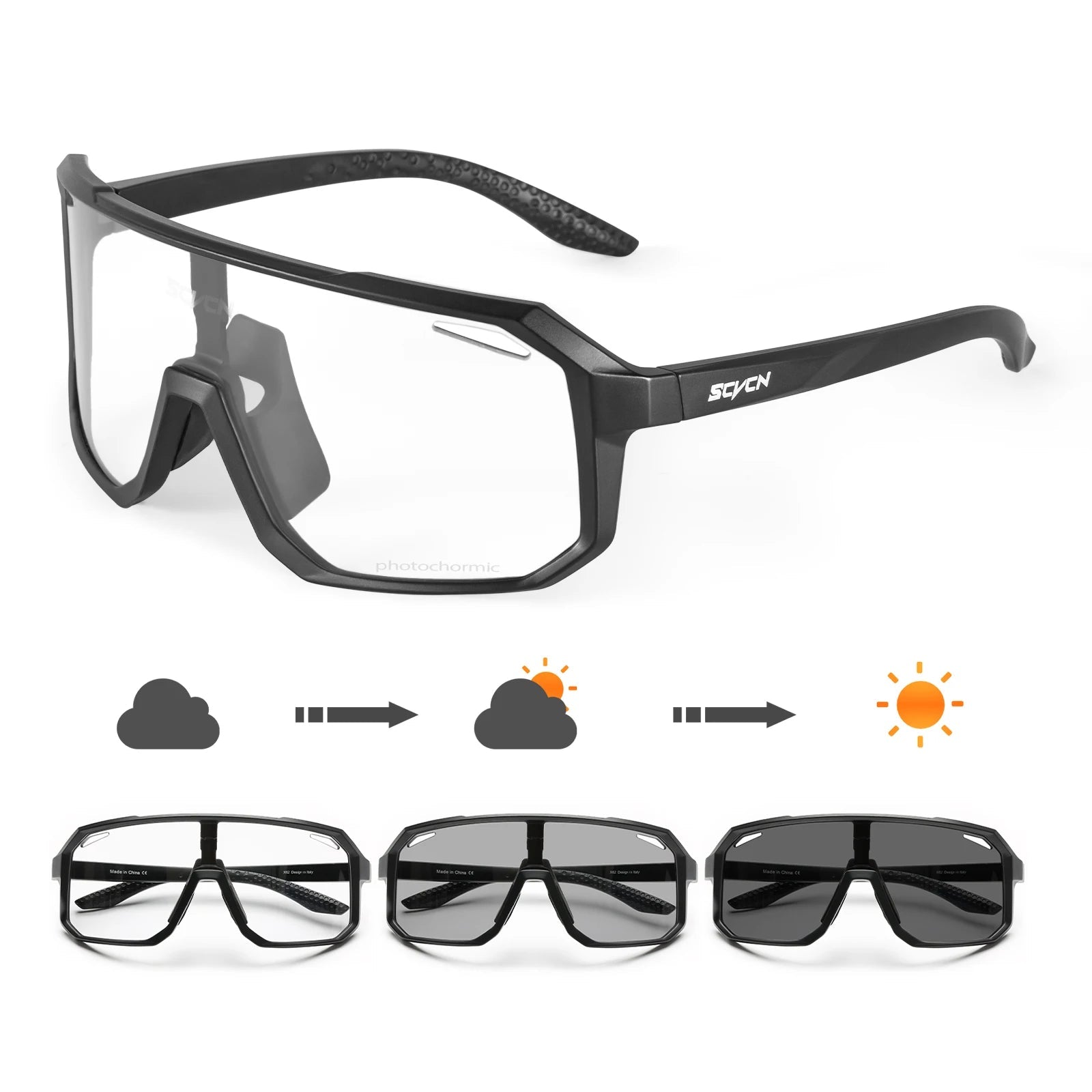 SCVCN Men Women Outdoor Sports Photochromic Cycling Sunglasses Male MTB Bicycle Glasses Road Running Fishing Goggles With Case Loja da Dryka