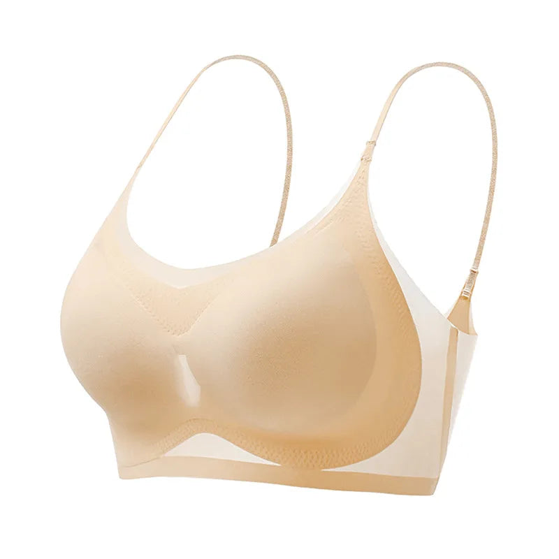 Sutiã Gelado De Seda Sem Costura -Push Up Loja da Dryka Beige One Size CHINA | 4XL(100B 100C)