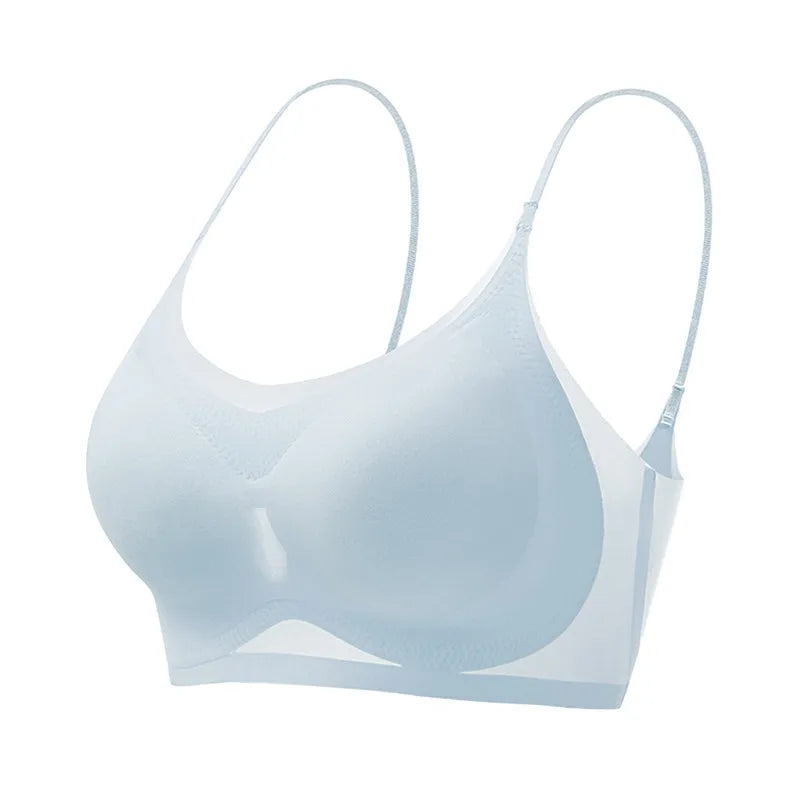 Sutiã Gelado De Seda Sem Costura -Push Up Loja da Dryka Light blue One Size CHINA | M ( 75A 75B 75C)