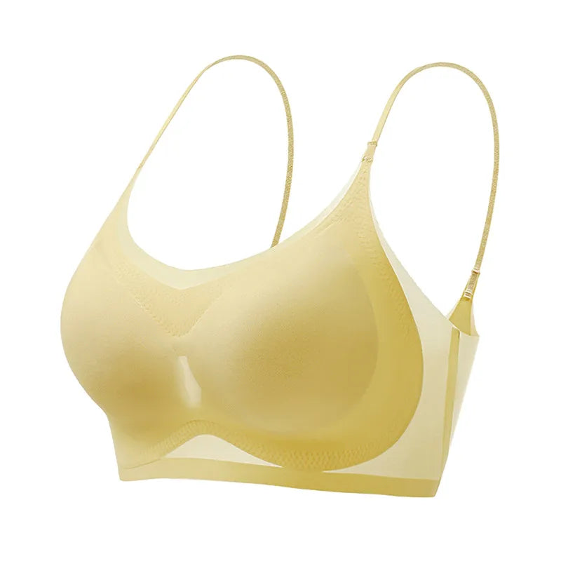 Sutiã Gelado De Seda Sem Costura -Push Up Loja da Dryka Yellow One Size CHINA | 4XL(100B 100C)