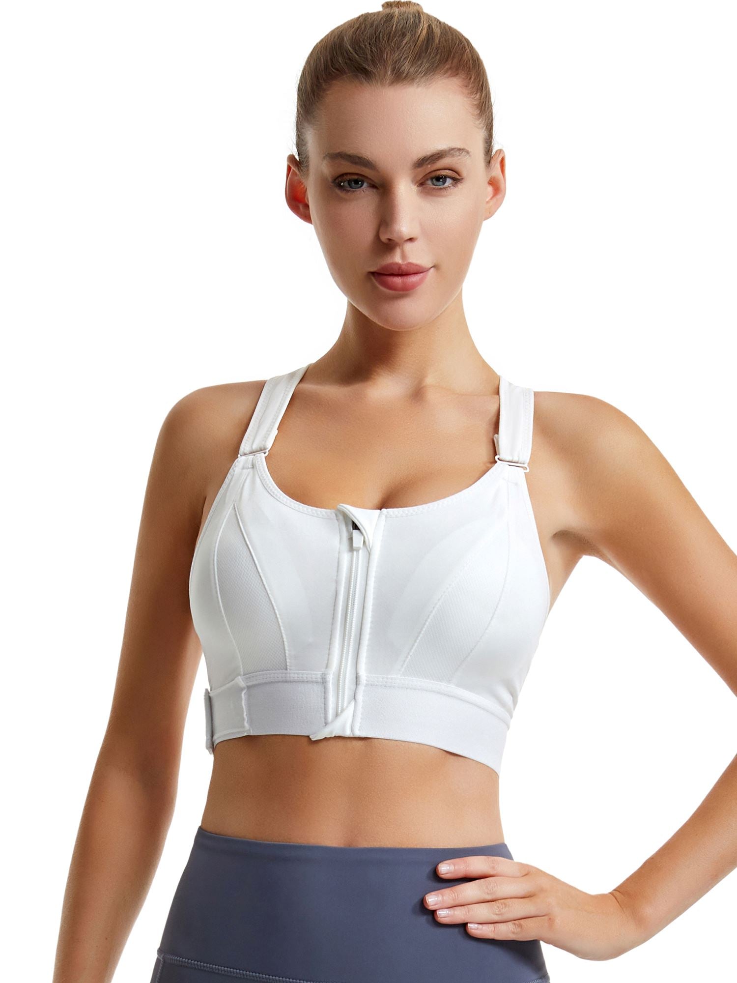 Top Fitness Esportivo Ajustável CROSSOVER - Alto Impacto Esporte 009 lojadadryka Branco P