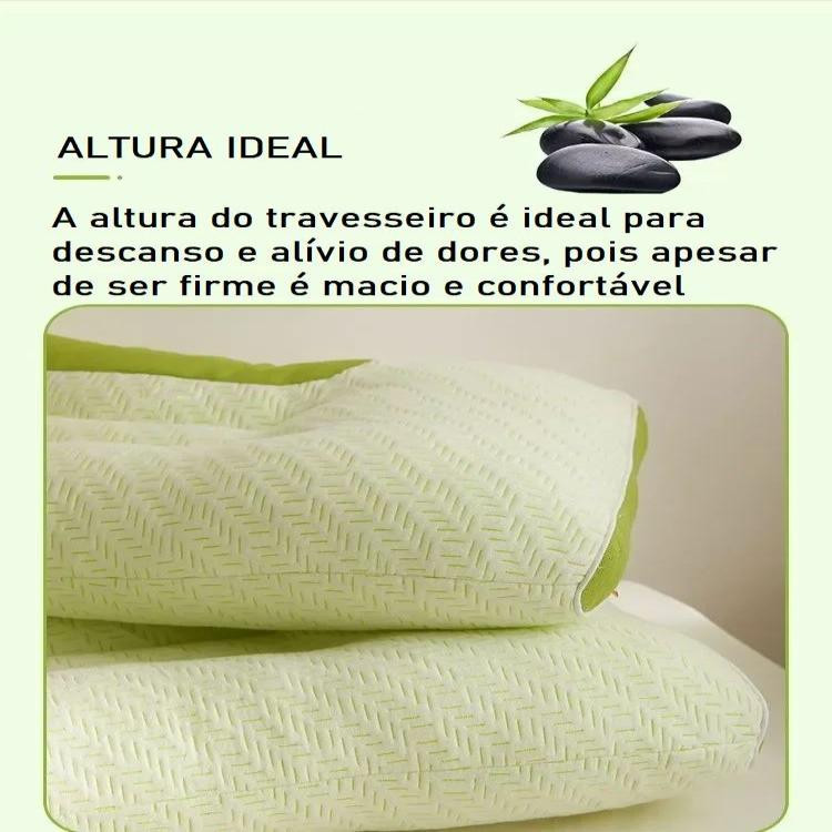 Travesseiro Ortopédico 3D - Carvão de Bambu bem estar 025 Loja da Dryka