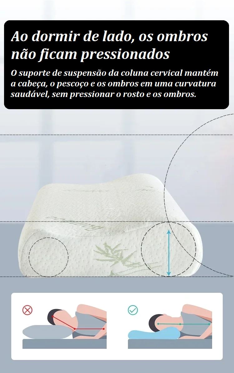 Travesseiro Ortopédico com Fibra de Bambu bem estar 040 Loja da Dryka