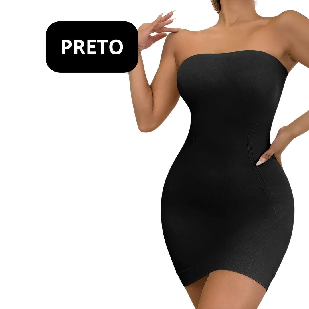 Vestido Modelador sem Alça - Slim Shape Loja da Dryka Preto P