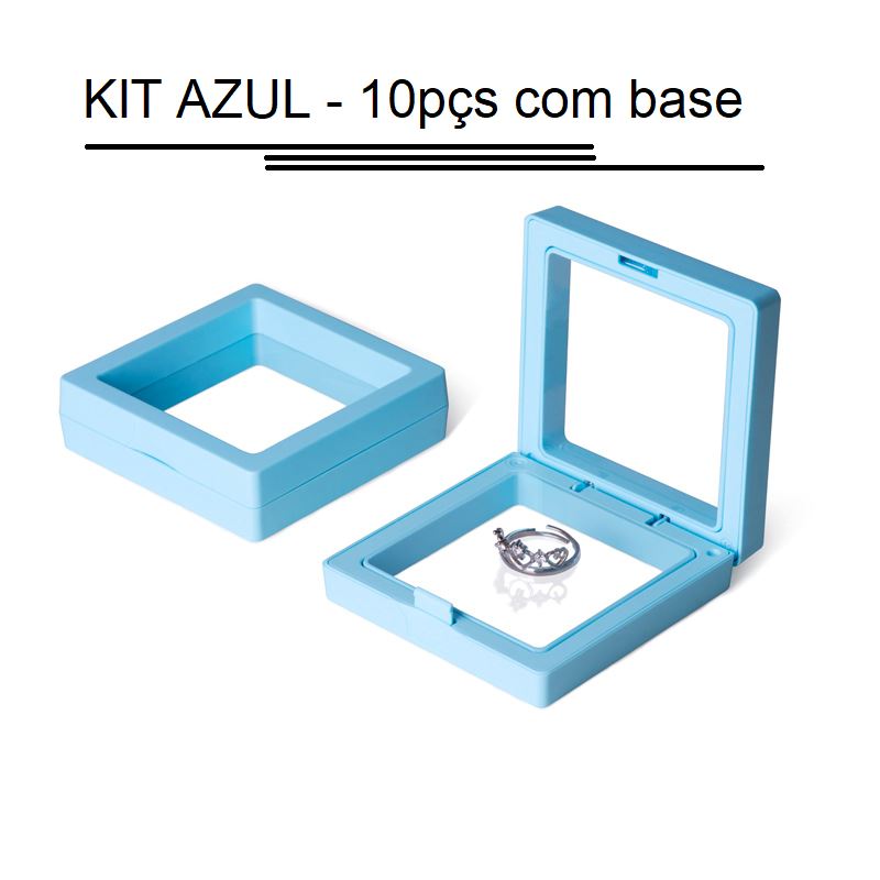 Vitrine Flutuante Suspensa 3D decoração 006 Loja da Dryka Azul - 9cm