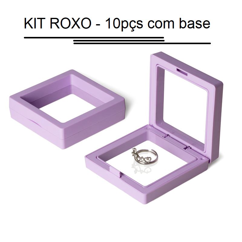 Vitrine Flutuante Suspensa 3D decoração 006 Loja da Dryka Roxa - 9cm