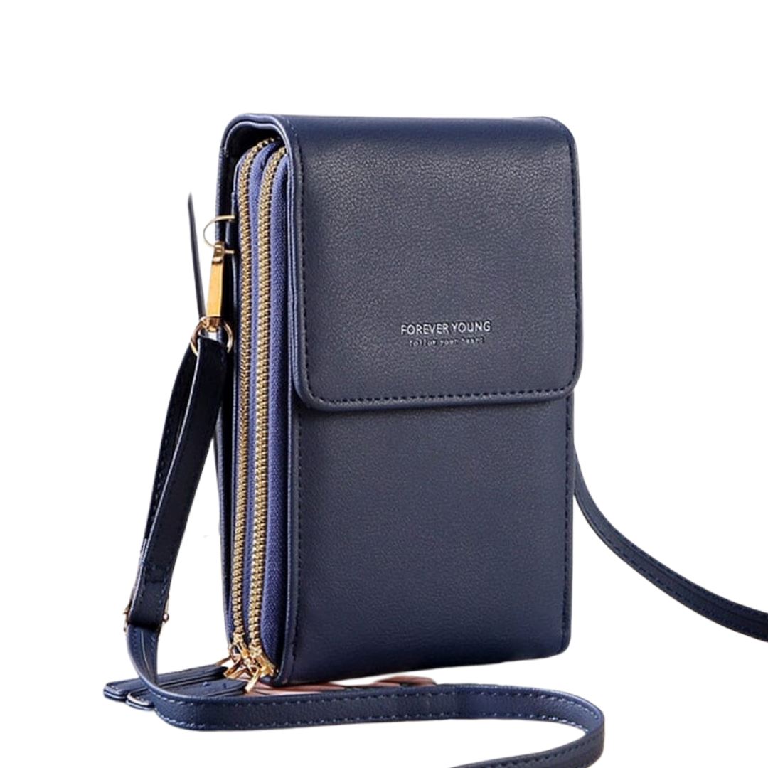 Bolsa de Couro Style 2 em 1 Bolsa 001 lojadadryka Azul Pastel 11x5x19CM