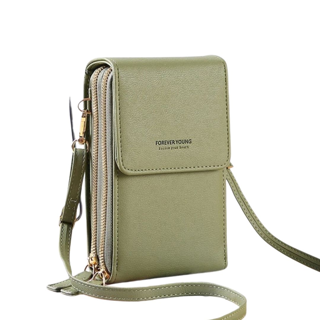 Bolsa de Couro Style 2 em 1 Bolsa 001 lojadadryka Verde Pastel 11x5x19CM