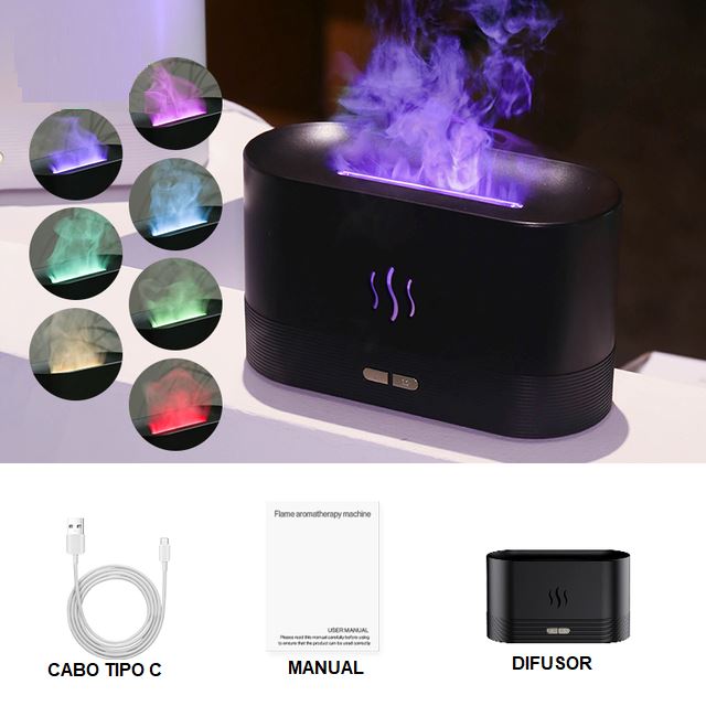 Umidificador e Difusor de Aromaterapia 2 em 1 com Luz Noturna Umidificador 001 lojadadryka