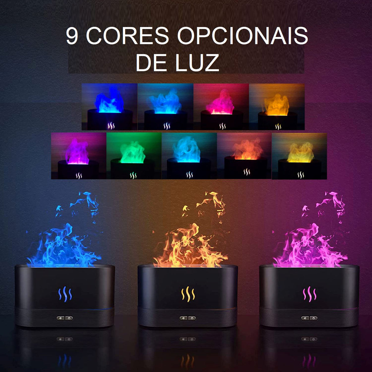 Umidificador e Difusor de Aromaterapia 2 em 1 com Luz Noturna Umidificador 001 lojadadryka