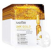 10pcs SADOER 24K Gold Facial Masks Face skincare Firming Moisturizing Hydrating Face Mask Facial Skin Care Products Loja da Dryka 