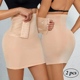 2Pack Shapewear Dress Slip for Under Dresses Half Slip High Waist Tummy Control Seamless Slimming Slip Body Shaper Loja da Dryka 2Beige S 