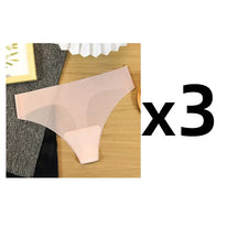 3PCS Transparent Thong Panties Women Ultra-thin Sense Sexy Female Seamless Low-waist Solid Color G-string Quick Drying Underwear Loja da Dryka pink M 3pcs