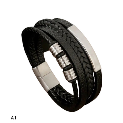 Pulseira Masculina em Couro