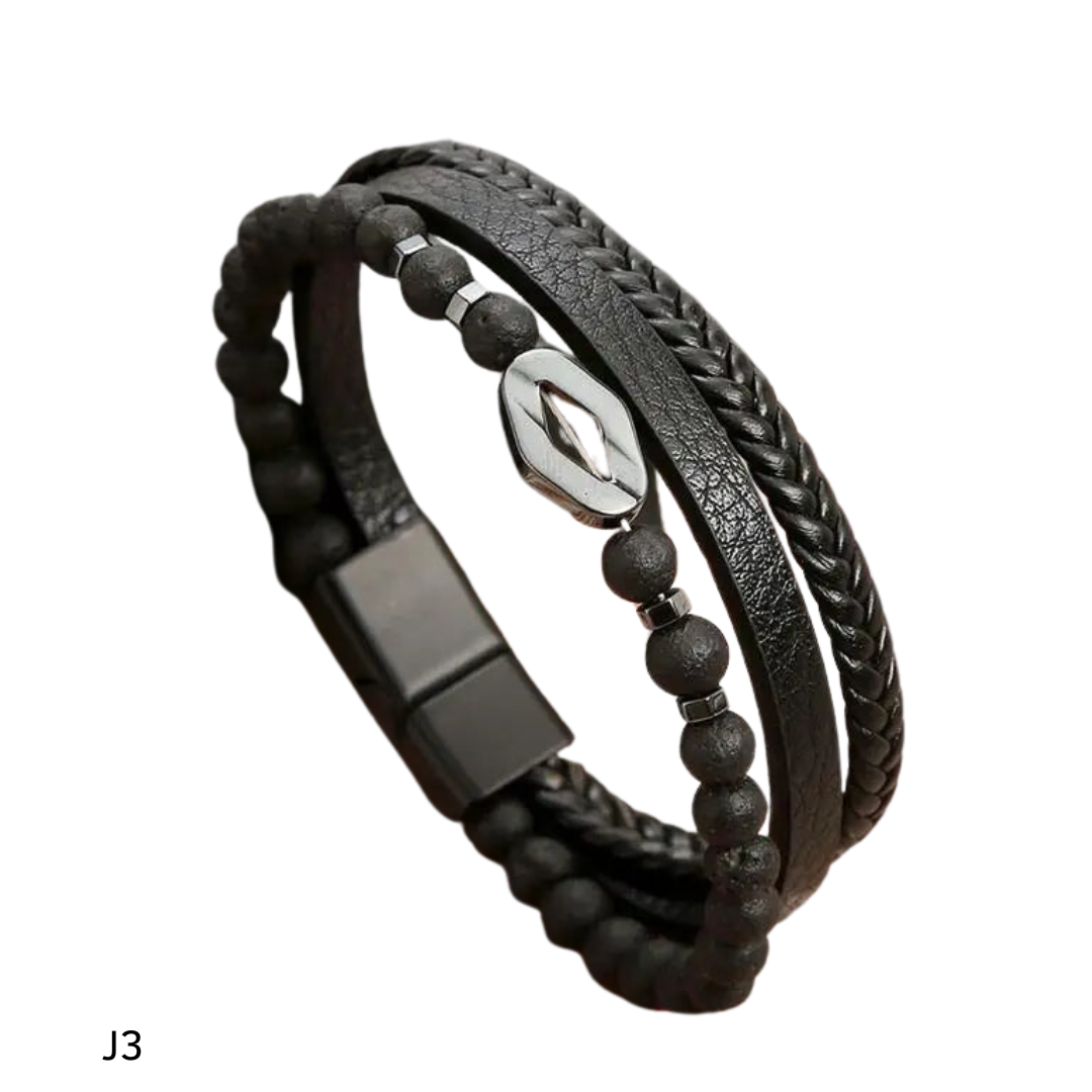 Pulseira Masculina em Couro
