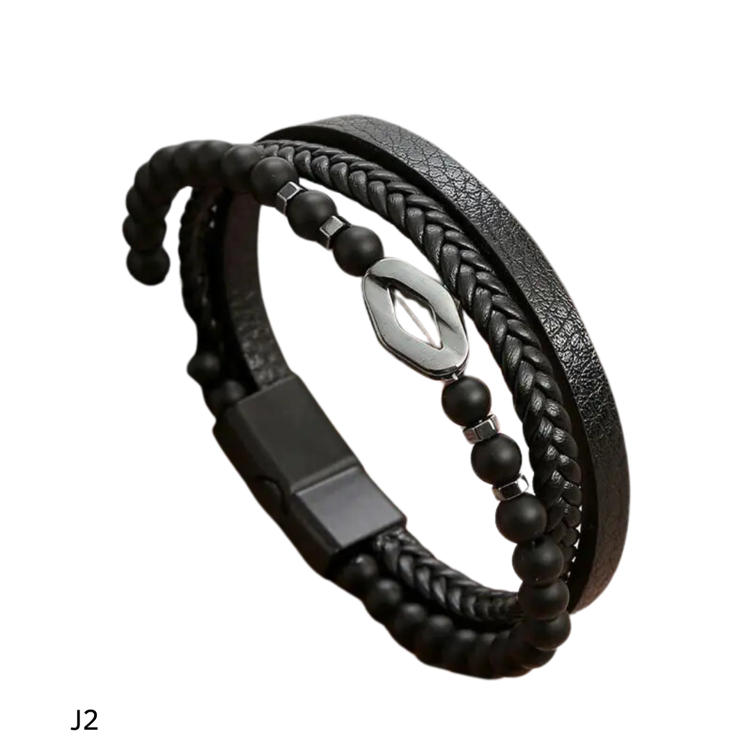 Pulseira Masculina em Couro