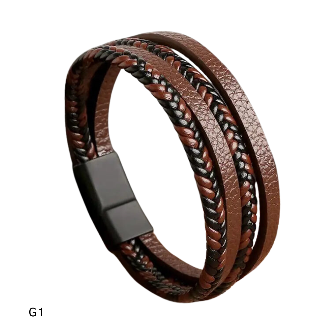 Pulseira Masculina em Couro