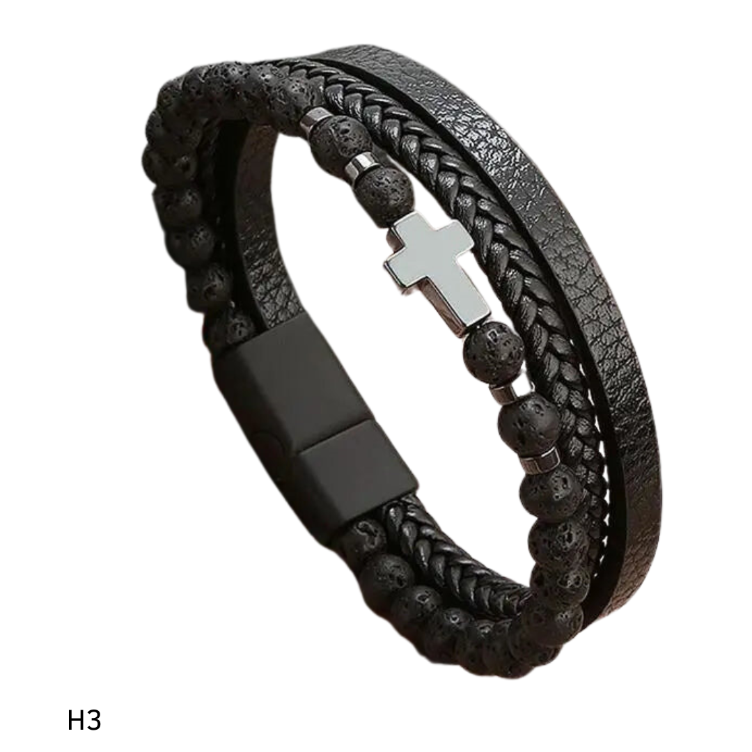 Pulseira Masculina em Couro
