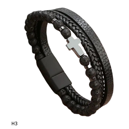 Pulseira Masculina em Couro