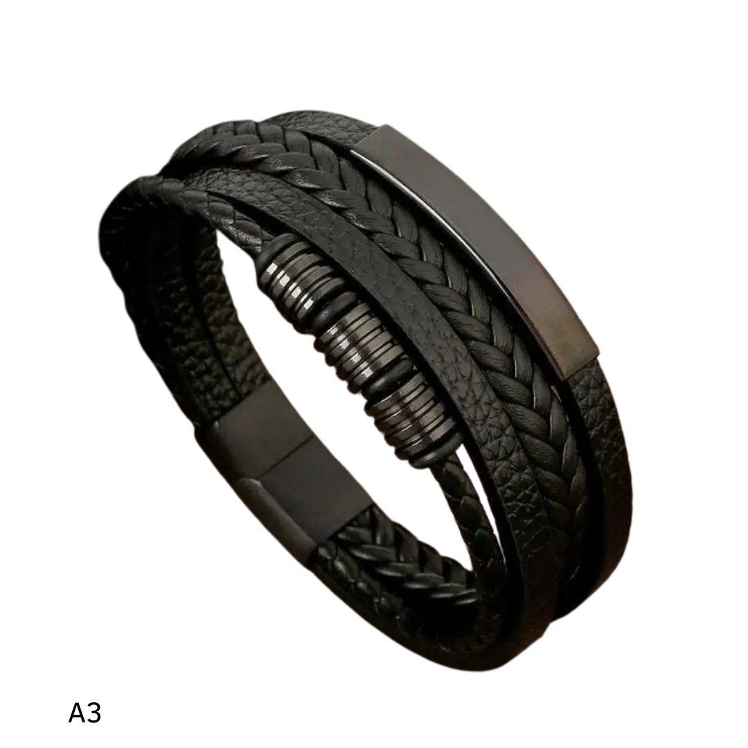 Pulseira Masculina em Couro