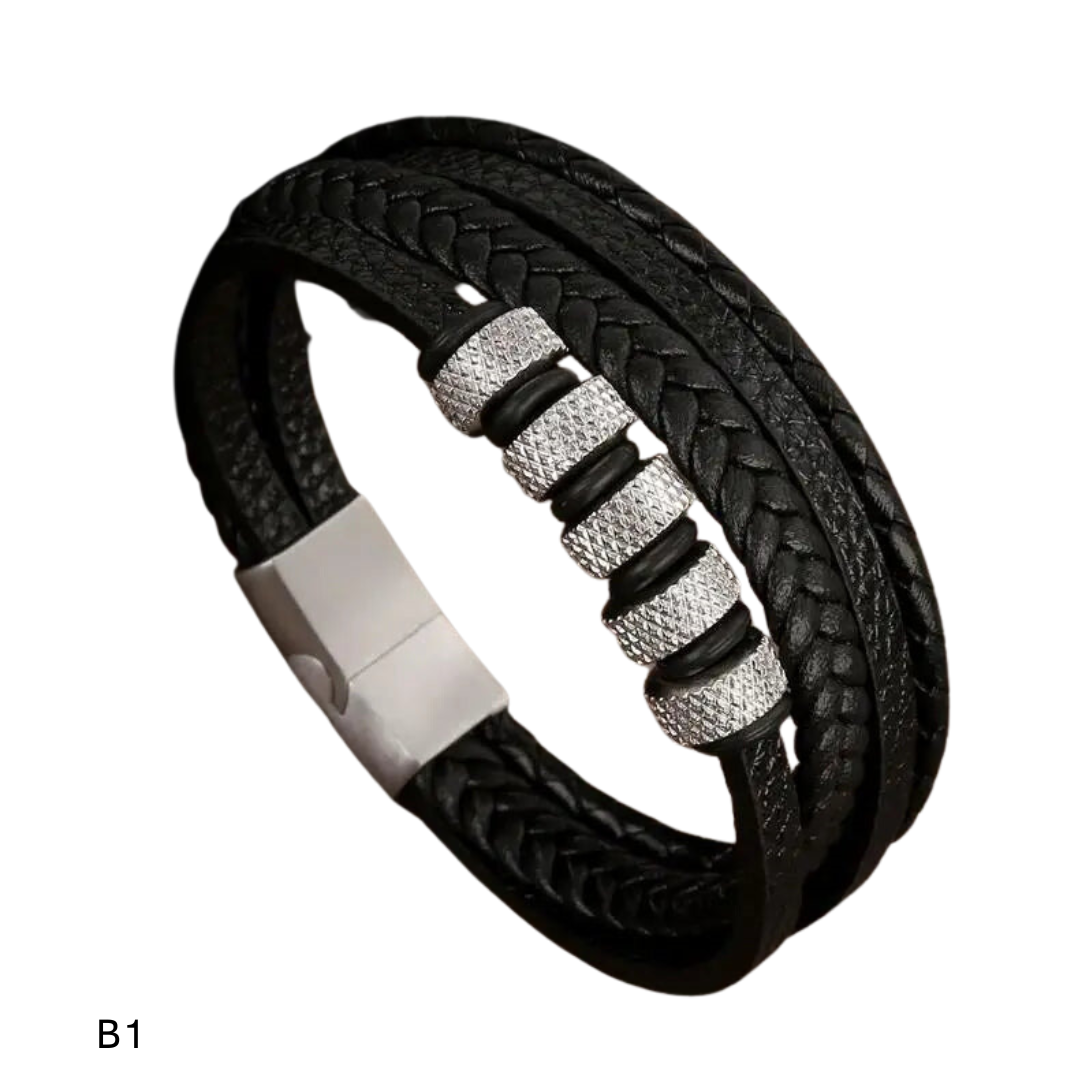 Pulseira Masculina em Couro