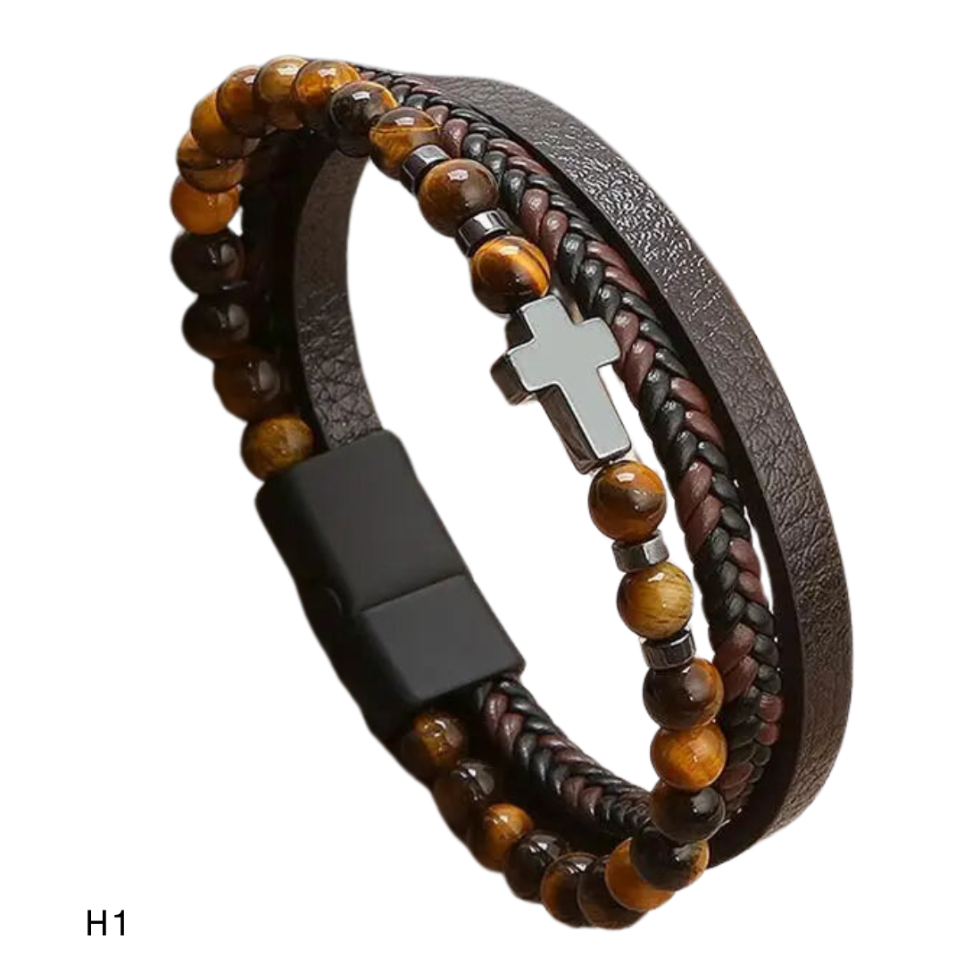 Pulseira Masculina em Couro